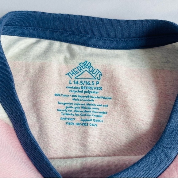 NEW Girls T-Shirt Pink Gray Size 14-16 Wide Elastic at Bottom - Picture 7 of 14